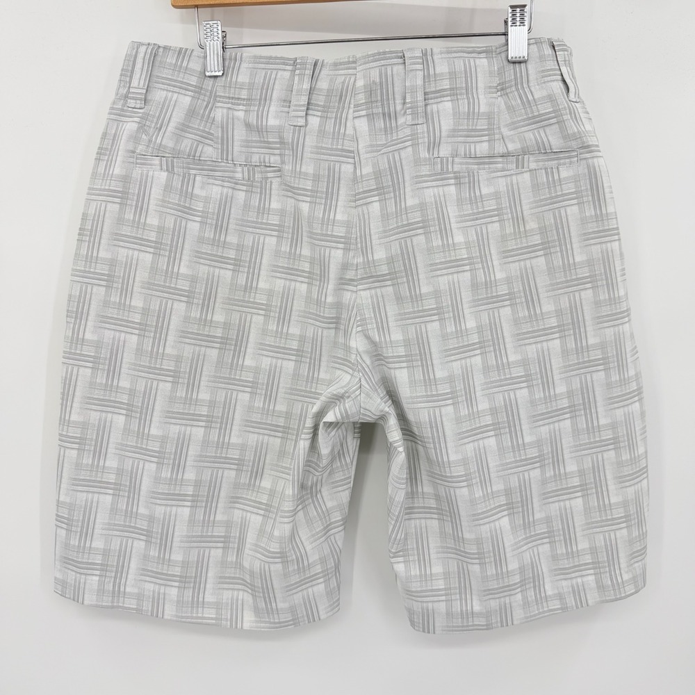 Callaway Mens Grey White Crosshatch Golf Shorts Size 36 Stretch Performance - Picture 2 of 4